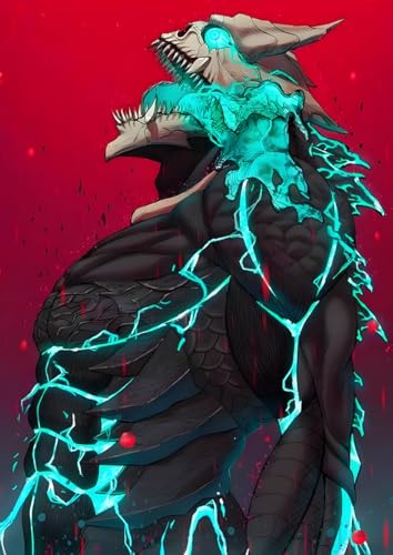 Image of NIJUKA Anime Printed A4 Size Metal sheet Poster For Home And Room Decoration | For Anime Art Fans Boys And Girls (Kaiju Roar)