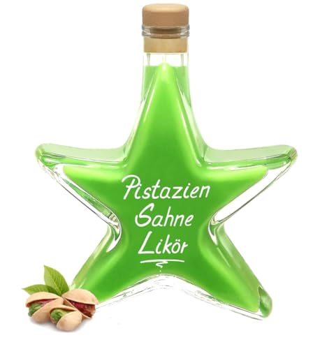 Pistazien Sahnecreme Likör Sternflasche 0,2L Manufaktur Qualität cremig & süffig 16% Vol. Pistazienlikör