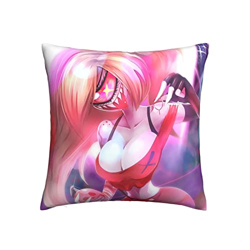 Woodyotime Crazy Devil Hazbin Hotel Throw Pillow Cushion Cover,Pillow Covers Decorative Pillowcase Cushion Covers 26"X26"