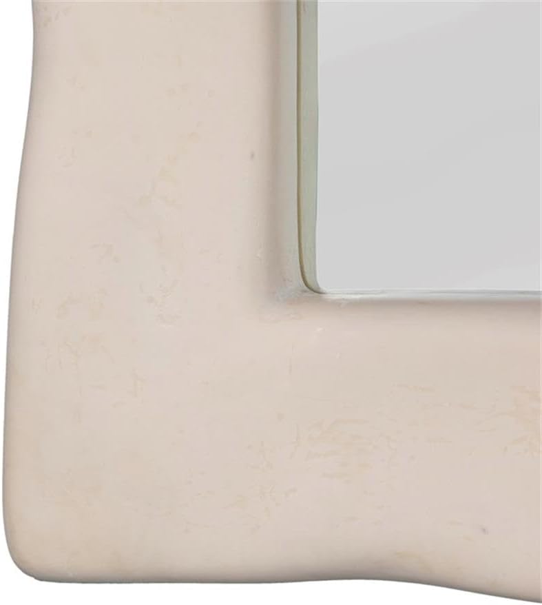 Pemberly Row Handmade Modern Coastal Cream Textured Floor Mirror
