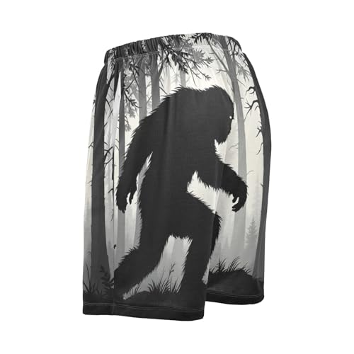 Sneaking Sasquatch Men's Sleep Shorts Pajama Pants with Side Pockets Elastic Waistband Drawstring S4