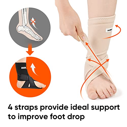 Neofect Drop Foot Brace Beige Left Afo Foot Drop Brace For Walking, Drop Foot Brace With Shoes, Stroke Recovery Equipment, Foot Drop Brace For Sleeping, Adjustable Ankle Brace #TOP1
