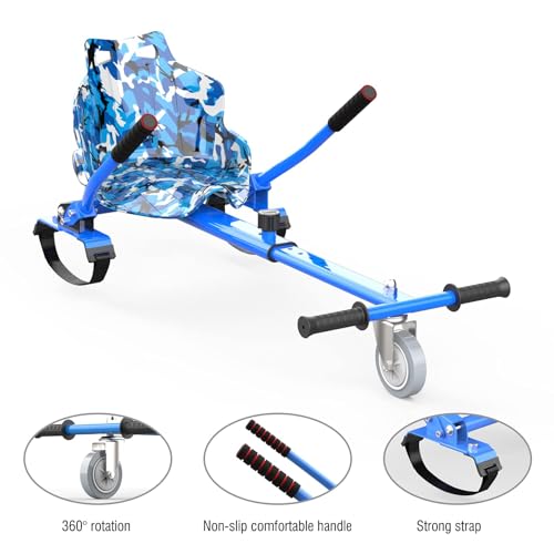 EVERCROSS Hover Board Kids, Hoverboards with Seat Attachment Hoverkart, 6.5" Self Balancing Scooters, Hoverboards Bluetooth with LED Lights, Ideal Hover Board for Kids Teenagers Adults Blue - Image 5