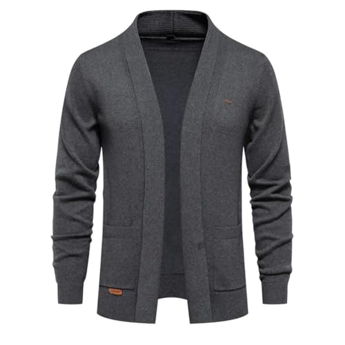 Men's Casual Open-Front Cardigan Sweater with Pockets Long Sleeve Lightweight Knitted Cardigan for Daily Wear2