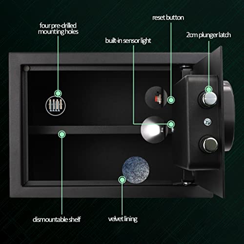 Kabisafe Security Safe Box With Sensor Light, Cabinet Home Fireproof Safe With Double Digital Keypad Safety Key Lock For Home Business Office Hotel Money Document Jewelry Passport #TOP1