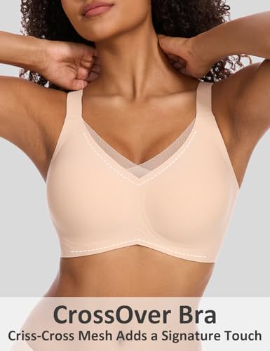 Vinfact Womens V Lace Wireless Seamless Bras No Underwire Comfort Push Up Bras Supportive Full Coverage Bralettes T Shirt Bra2