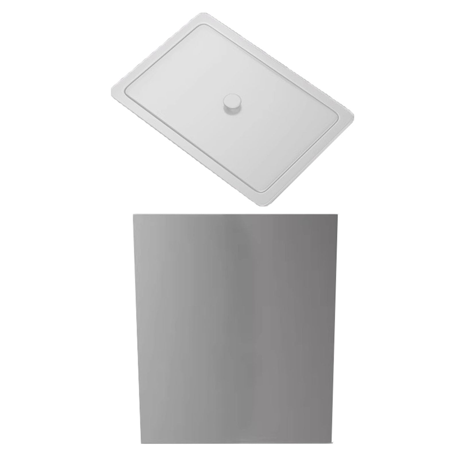 DFGHNBVC Recessed Stainless Steel Trash Can Builtin Hidden Garbage Bin For Kitchen Bathroom Office Countertop Trash Chute Spacesaving Stylish Waste Solution,White-Lid+Can