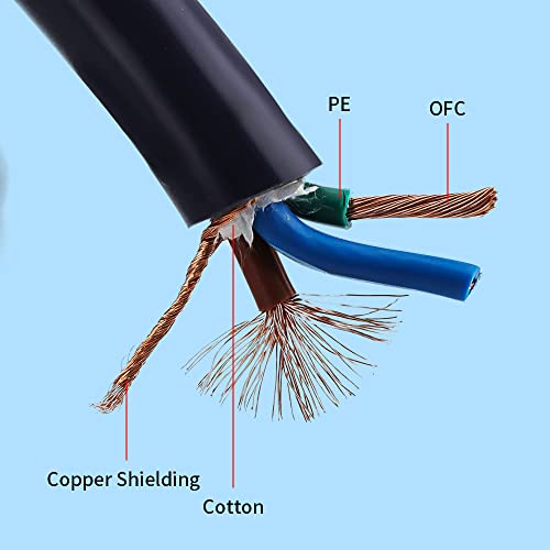 Image of Tertullus AC Power Cable HiFi Audiophile Black Power Cord with US Plug+IEC Connector (1m /3.28ft)