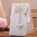 IPhone 6s Plus Case,Hundromi Iphone 6 Plus Luxury 3D Bling Crystal Rhinestone Wallet Leather Purse Flip Card Pouch Stand Cover Case for iphone 6 Plus/6s Plus(pearl bowknot)
