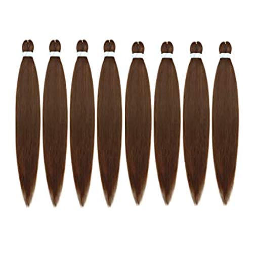 Synthetic Fiber Braiding Hair Extensions 90g Easy Braid Professional Itch Free Corchet Braids Yaki Texture 8 Pack/Lot Hot Water Setting Braids (#27)