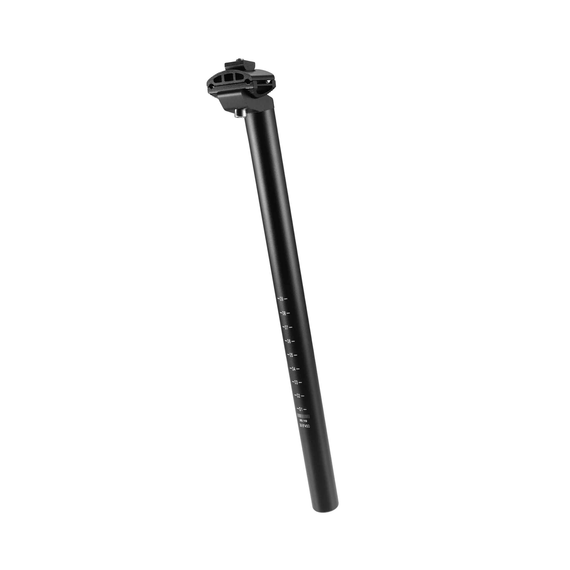 BULLSPANN 28.6x450mm Bike Seat Post Aluminum Alloy Bike Seat Tube Mount Black