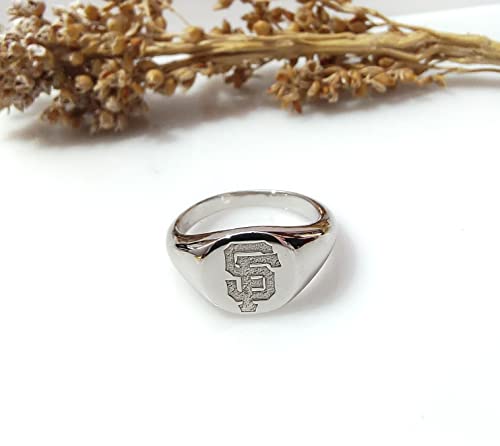 Sterling Silver Sports Ring, NY Yanke, NY Mets, LA Dodgers Ring, Baseball Team Ring, Football Team Ring, Any Team Ring (Gold)2