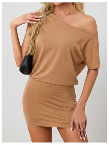 Image of SOLY HUX Women's Off The Shoulder Mini Dress Going Out Asymmetrical Dresses