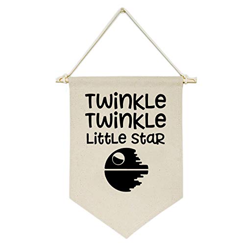 Image of Twinkle Twinkle Little Star - Canvas Hanging Flag Banner Wall Sign Decor Gift for Baby Kids Boy Nursery Teen Room Front Door - Star Wars Quotes