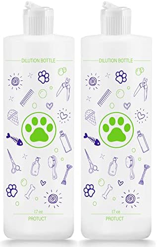 2 Pack Pet Shampoo Dilution Bottles, Specialties Mixing Bottle for Concentrated Dog Shampoo, Mixing Bottle for Dog Grooming Shampoo and Conditioner Grooms (2)