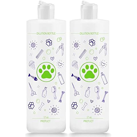 4 Pack Pet Shampoo Dilution Bottles, Specialties Mixing Bottle for Concentrated Dog Shampoo, Mixing Bottle for Dog Grooming Shampoo and Conditioner Grooms (4) Cover