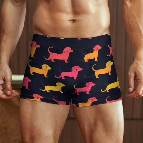 Dachshund Dog Cute Print Mens Underwear, Soft Boxers for Men, Moisture-Wicking Breathable Boxer Briefs2