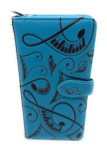 Shag Wear Play That Funky Music Large Piano Wallet for Women and Teen Girls Vegan Faux Leather Teal 7