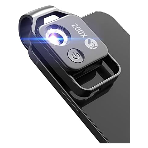 APEXEL Portable Microscope for Phone,200X Pocket Phone Microscope for Kids to Explore Micworld with LED Light Microscope (Black) Cover