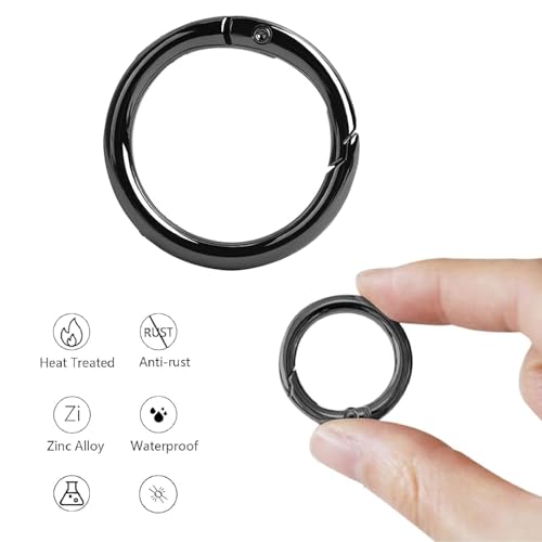 Peuirre Runde Karabiner, 8 Stück, Schwarz, 62mm, Für Schlüsselanhänger, Tasche, Geldbörse, Diy Handwerk