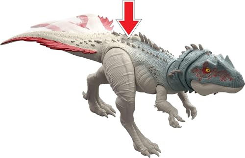 Image of Mattel Jurassic World Dinosaur Figure Toy, Gigantic Thrashers Large Torvosaurus with 2 Attack Action & Evolve Feature, Digital Play