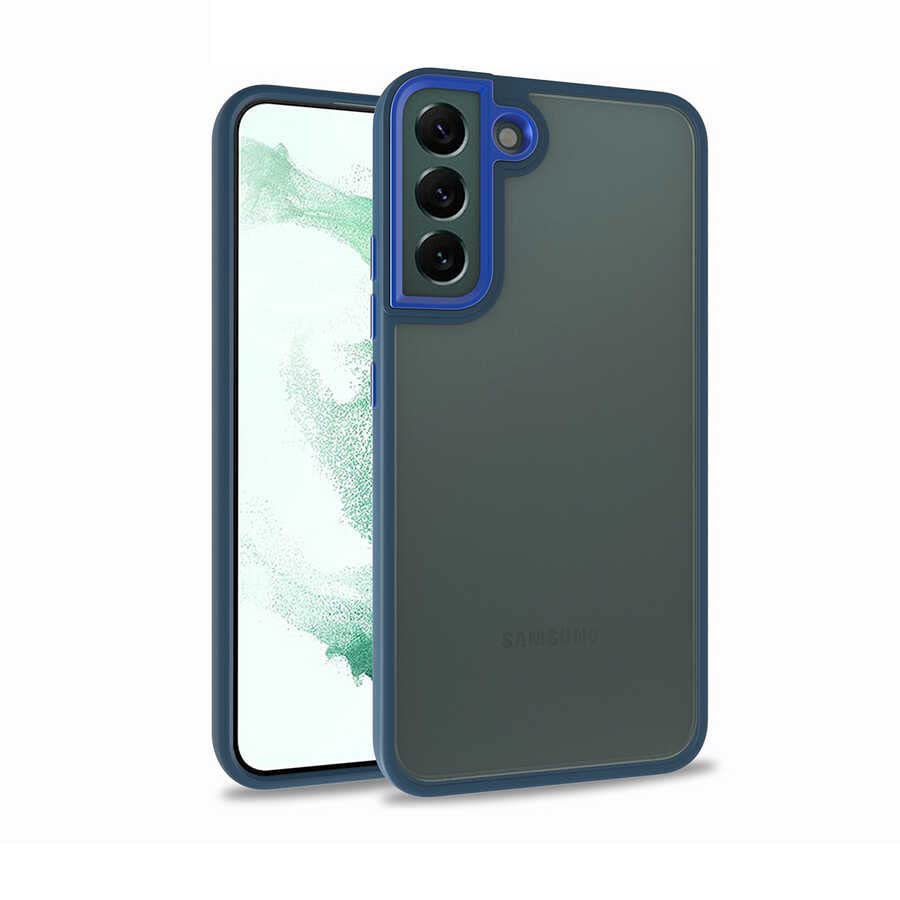 Zore Galaxy ile uyumlu S22 Kılıf Zore Flora Kapak Mavi