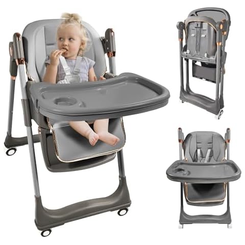 High Chairs for Babies and Toddlers with 360 Degree Rotatable Wheels，6 in 1/3 in 1 Foldable and Portable Children's High Chair，Suitable for Babies of All Ages to Grow Up Cover