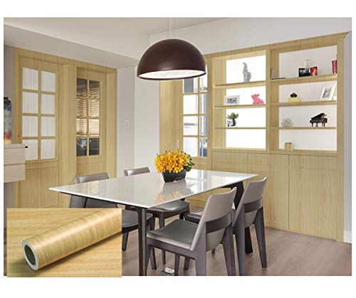 Papel adhesivo cocina estilo arce amarillo para transformar encimeras y armarios 3