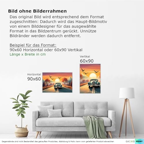 Poster oldtimer lever de soleil pour sublimer le mur de votre salon - 5