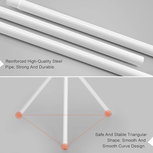 مارك كيو حامل تعليق الملابس مع 12 خطاف، رف معطف للقبعات وشنط اليد والوشاح والعباية والحجاب والجاكيتات والمظلة والمدخل وغرفة النوم والرواق والسكن الجامعي والمكتب - ابيض