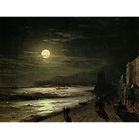 Amazon.co.jp: 5枚の絵画 月の夜 1885年 ロマンチックな月明かりの風景