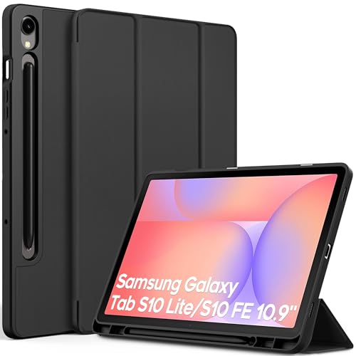 EasyAcc Funda Compatible con Samsung Galaxy Tab S10 Lite / S10 FE 10.9 Pulgadas 2025 / S9 FE 10.9 Pulgadas 2023 / S9 11 Pulgadas 2023, Función de Soporte, Negro