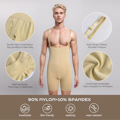 DREAM SLIM Men's Tummy Control Shapewear Shorts Compression Seamless Slimmer Body Shaper Panties Butt Lifter Leg Boxer Briefs2