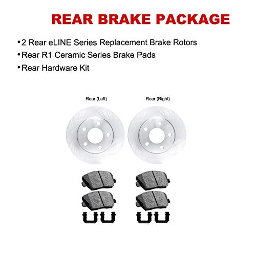 Image of R1 Concepts Rear Brake Kit Fits 2009-2014 Acura TSX; 2008-2017 Honda Accord