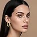 Hypoallergenic Stainless Steel Gold Hoop Earrings for Women,Non Tarnish Gold Hoops,Unique Trendy Hoop Earrings Medium 30mm 1.20