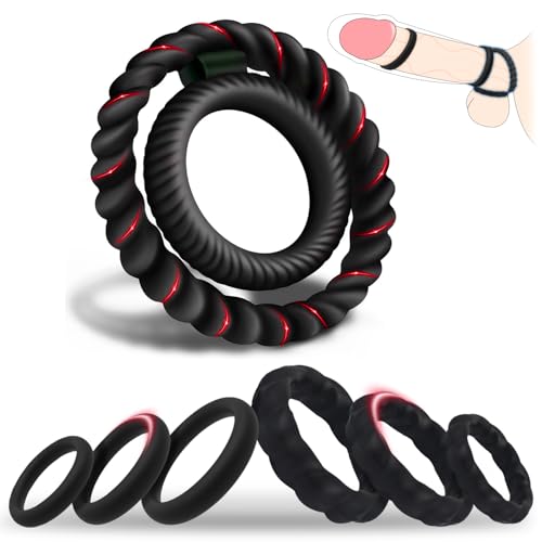 Sex Toys Anelli Pene 7 Pezzi, Anello per Pene da Uomo in Silicone Sexytoysys Uomo Coppia Cock Ring Sex Toy Sexy Shop Hot Oggetti Anello del Cazzo Regolabile, Giocattoli per Adulti per Uomini