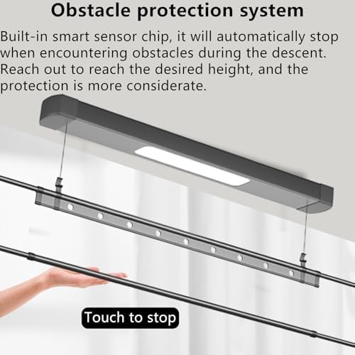 Electric Ceiling Drying Rack, Wall-Mounted Space-Saving Clothes Dryer for Balcony & Bathroom, Adjustable Garment Rail, Energy Efficient Laundry Solution