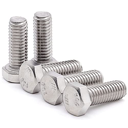 Image of 5 /16-18 x 1-1 /4 inch (15 pcs) Stainless Steel Hex Head Screws Bolts (3 /8 inch to 6 inch Available), 18 /8 Stainless Steel 304, Fully Threaded, Machine Coarse Thread, No Coating, Plain Finish