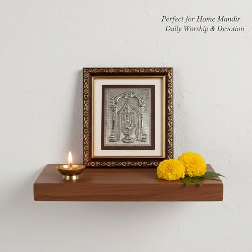 Image of KWIZEAN Tirupati Balaji Silver Frame | Hindu Religious Wall Decor for Home, Temple & Pooja Room | Spiritual Gift for Blessings, Prosperity & Vastu