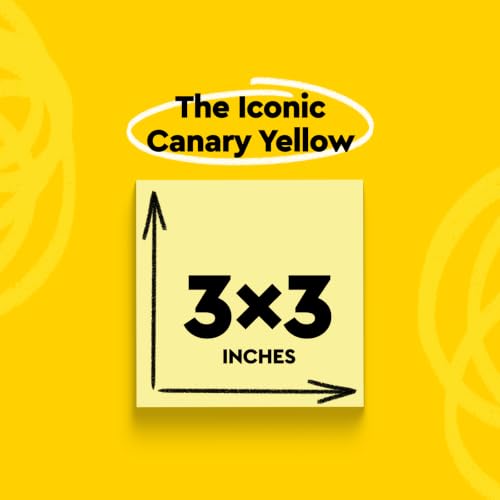 Image of 3M Post-it Yellow Sticky Notes| 2x100 Sheets | 2 Pads | 3 inch X 3 inch | Notes, Reminders, Study, School and organizing | Canary Yellow