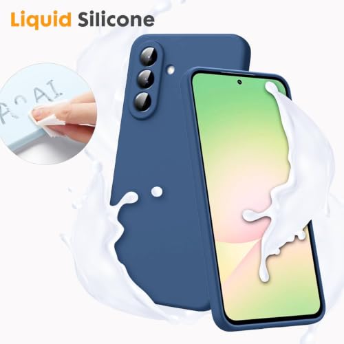 Image of DIZORO Microfiber Candy Case for Samsung M56 / F56 5G Smooth Touch Cushion Liquid Soft Silicone Gel Rubber Phone Cases Non-Slip Full Body Protective Shockproof Back Cover (New Blue)