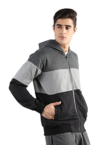 Image of CHKOKKO Men Winter Sports Running Zipper Stylish Jacket Anthra 3XL
