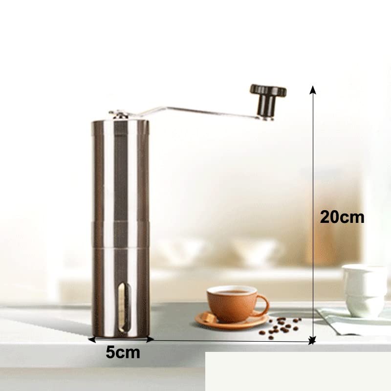 XinQt Silber Kaffeemühle Mini Edelstahl Hand Handbuch Handmade Kaffee Bohnenschleifer Mühle Küche Schleifen… – Bild 8