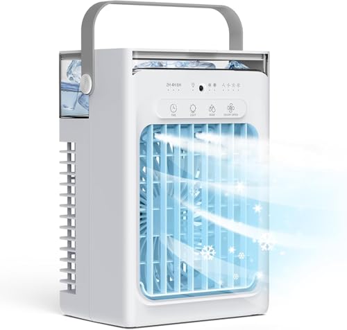 【4 Velocità e 2 Modalità di Nebbia】 Dotato di 4 velocità del vento e 2 livelli di nebulizzazione, questo pinguino condizionatore consente di regolare con precisione il comfort, passando da una brezza leggera ideale per il sonno a una nebulizzazione fresca più intensa per un rapido sollievo dal caldo, mantenendo il perfetto equilibrio tra temperatura e umidità durante tutta la giornata, con un serbatoio d’acqua da 1000 mL per un utilizzo prolungato