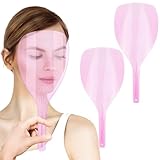 AUEAR Pro Barber Hair Cutting Shield - Pink Hairspray Hairdressing Mask, Water Proof Plastic Reusable Eye and Makeup Protector for Hair Stylists (2 PCS, 12.7 x 5.9)