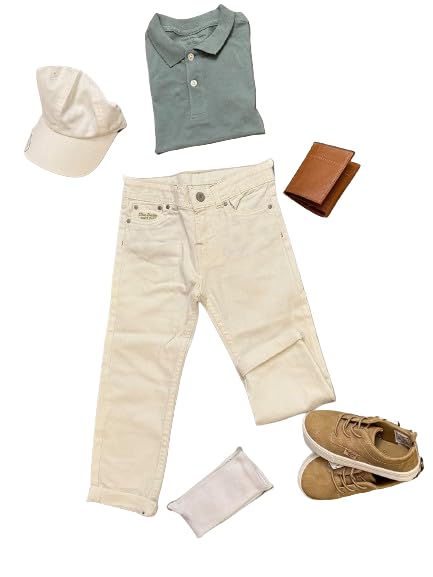 Free Folks Boys White Denim Pants, Mid Rise Skinny Jeans for Kids, Ages 3-9, 98% Cotton, Regular Fit, Long Length4