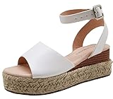 Apakowa Girls Sandals Flatform Wedge Open Toe Summer Sandals Shoes Little Big Kid Flower Girl Heels Dress Shoes (Little Kid/Big Kid)