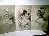  Nostalgie, Vintage. Konvolut 3 x Alte Künstler AK s/w. von M. Munk, Wien. Alle ca 1900, ungel. 3 x Frauenportrait, Junge Frau mit Rüschenhaube, geschmücktem Hut, Hochsteckfrisur mit Schleife