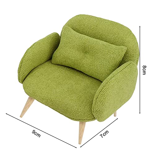 Goodliest Mini Sofa For Doll Bedroom, Miniature Dollhouse Chairs Doll House Couch, 1/12 Scale Miniature Dollhouse Furniture Accessories For Micro Decor Yellow #TOP5