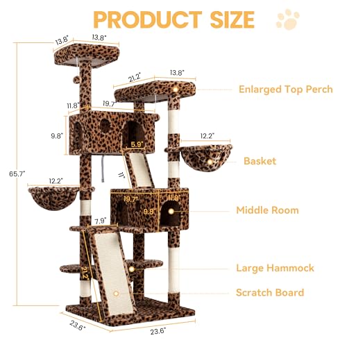 Árbol para gatos WEEWAY torre multi-niveles 65 pulgadas miniatura 2